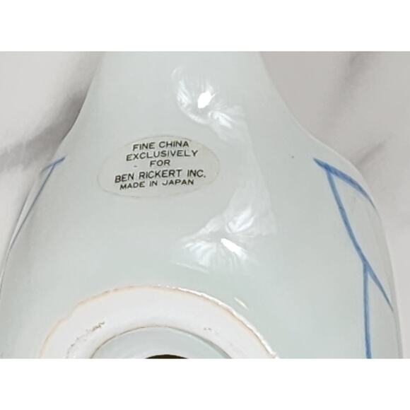 Ben Rickert Blue Bird Potpourri Holder 80's Fine China 4 1/2" Japan Vintage - Picture 10 of 13